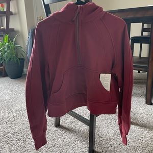 Lululemon Scuba Oversized 1/2 Zip Hoodie Mulled Wine XS/S NWT